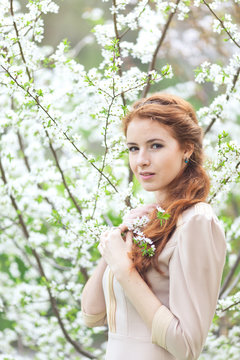 woman in spring