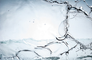 The splash splashing in the white background