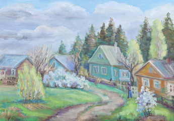 Flowering  bushes of a cherry