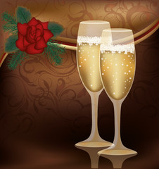 Invitation love card, vector illustration