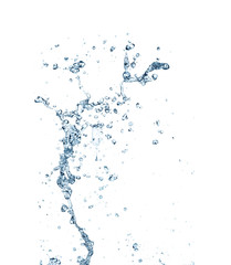 The splash splashing in the white background