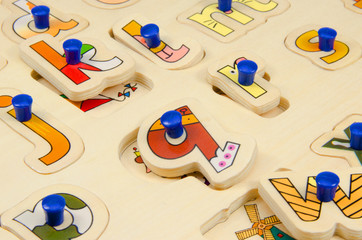 Alphabet peg puzzle