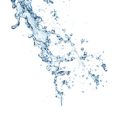 The splash splashing in the white background