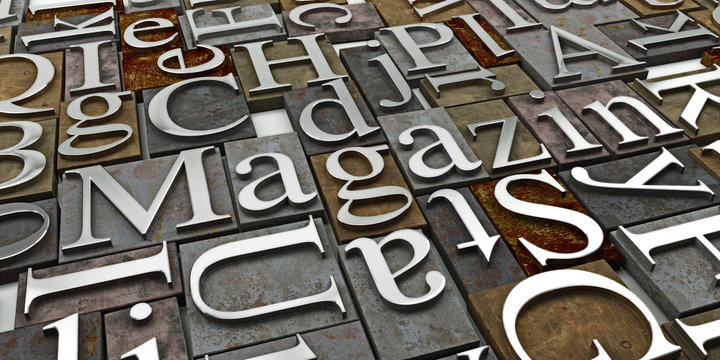 Lettern Magazin, Buchstaben, Druck