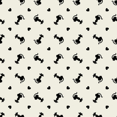 Stylish black cats pattern.