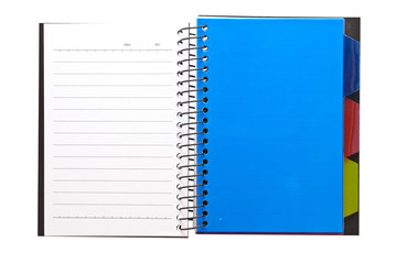 Notebook on white background