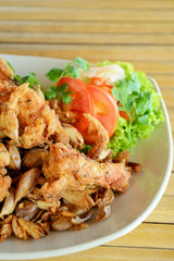 Fried Soft Shell Crab with Garlic.