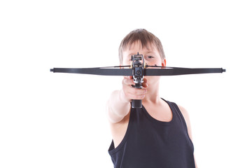 teenager with a crossbow