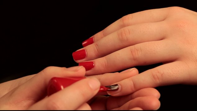 Nail polish in red