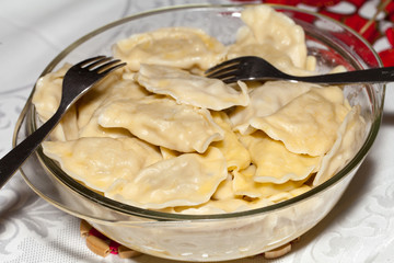 delicious freshly cooked ravioli on a plate