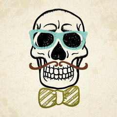 Vector illustration of decorative skull