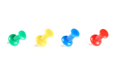 four push pin on white