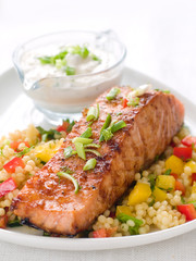 grilled salmon with couscous