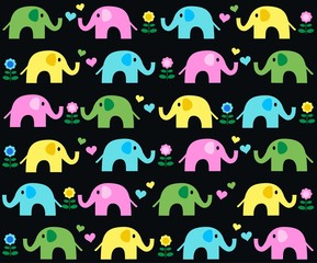 seamless elephant pattern