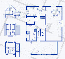 floor plan blueprint. vector illustration