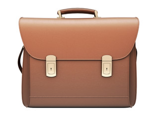 Brown business briefcase isolated