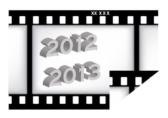part of film and inscription of year 2012 and 2013. vector