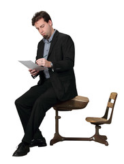 School Teacher Grades Papers