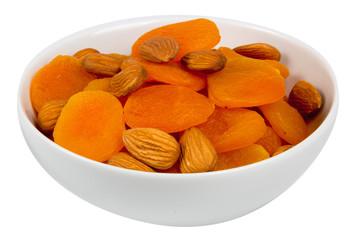 Mixed almonds and dried apricots