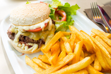 American cheese burger