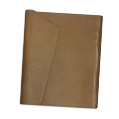 Notebook is made of brown leather isolated on white background