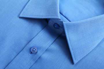 Close up view of blue business shirt. - 48534191