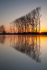 Plakat Symmetry reflection on the autumn river