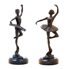 Bronze antique figurine of the dancing ballerina.