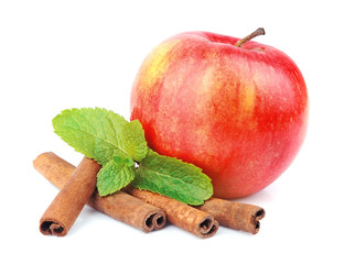 Sweet apple with cinnamon rods
