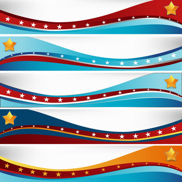 USA Flag Wave Set