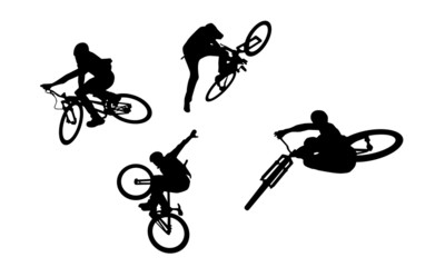 silhouettes bicycles