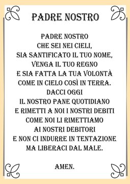 PREGHIERA PADRE NOSTRO