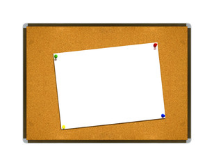 White note paper on borad background