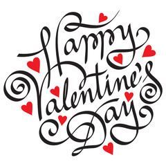 happy valentine day hand lettering