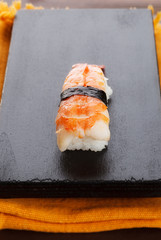 Nigirizushi. Traditional Japanese snack food