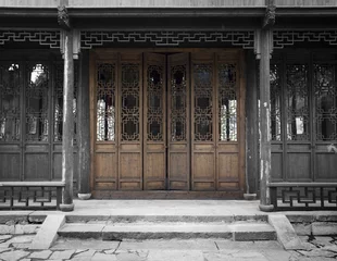 Foto auf Leinwand Chinese ancient architecture, the door © 孤飞的鹤