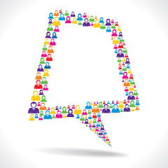 colorful people message bubble