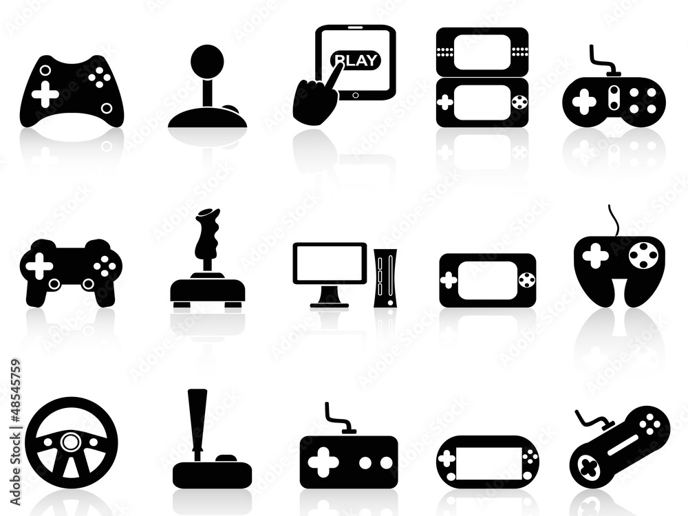 Wall mural video game and joystick icons set