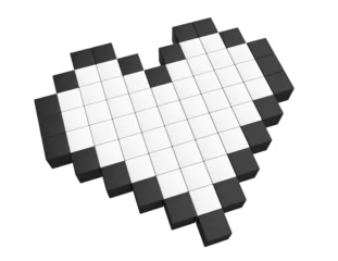 Cercles muraux Pixels coeur de pixels 3D
