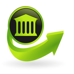 bouton bourse flêche verte