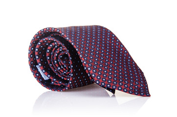 Elegant silk male tie ( necktie ) on white