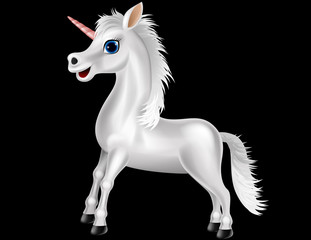 White unicorn cartoon