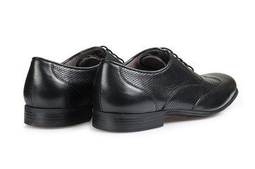 Fashion concept with male shoes on white