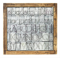 metal type alphabet