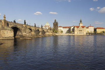 Fototapeta na wymiar Charles bridge in Prague. Horizontally.