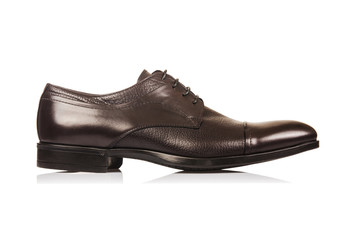 Fashion concept with male shoes on white