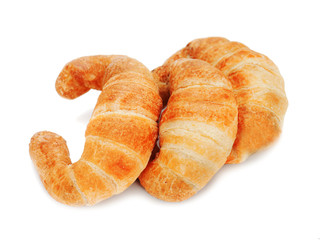 fresh and tasty croissant isolated on white background