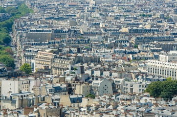 Fototapeta na wymiar Skyline Paryżu jasny letni dzień