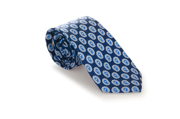 Elegant silk male tie ( necktie ) on white