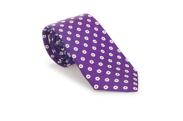 Elegant silk male tie ( necktie ) on white